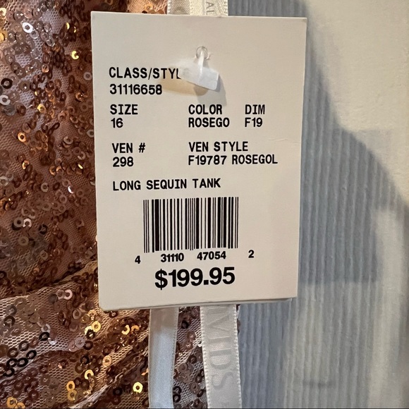 David’s Bridal F19787 Rose Gold 16 New with Tags - Picture 2 of 6